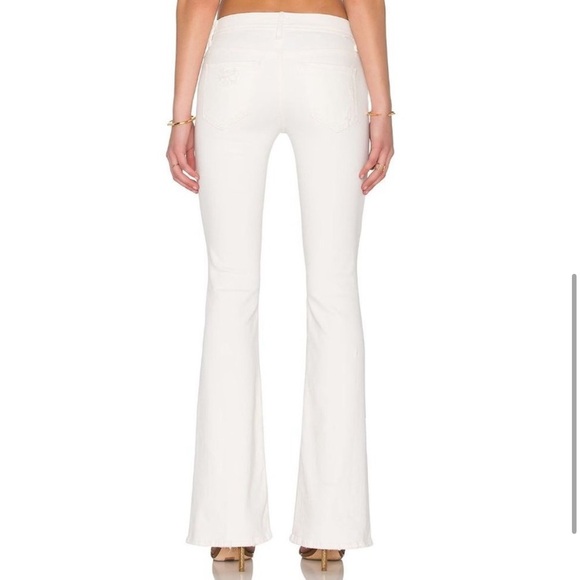 MOTHER Flare & Wide Leg Jeans in Cream - Picture 4 of 9